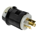 Hubbell 30A 250V USA Mains Plug Black Nylon Cable Screw Termination HBL2621