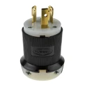 Hubbell 30A 250V USA Mains Plug Black Nylon Cable Screw Termination HBL2621