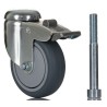 Tente Swivel Castor Wheel 75 mm Diameter 75 kg Load Capacity Rubber Tyre Polypropylene Hub 2477PJP075P30CHC10X90