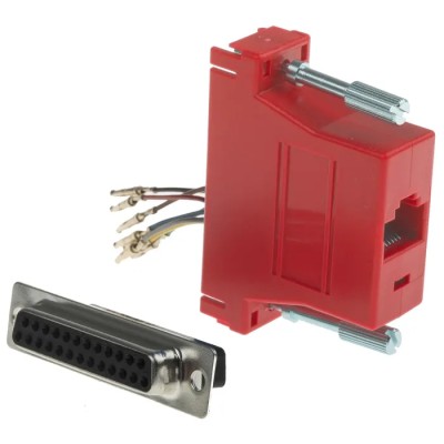 RS PRO 25-Way D-Sub to Female Female RJ45 Adapter Plug-in Modular Connector 16mm Length 314-8133
