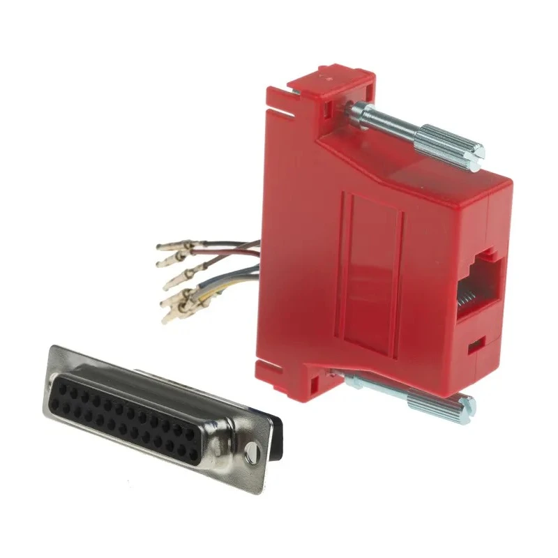 RS PRO 25-Way D-Sub to Female Female RJ45 Adapter Plug-in Modular Connector 16mm Length 314-8133