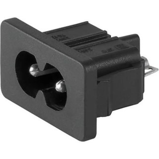 Schurter C8 Straight Snap-in IEC Connector 250V, 2.5A 4300.0102