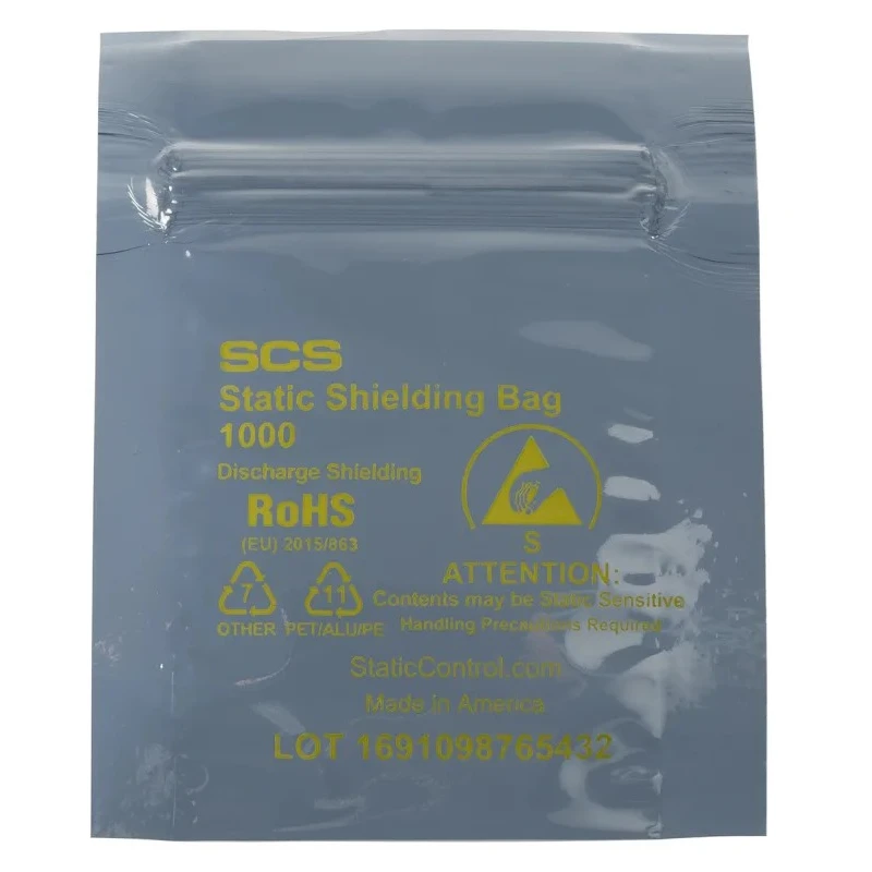 SCS Anti-Static Bag 51mm(W) x 76mm(L) Dissipative Static Shielding Material 0.071mm Thickness 30023