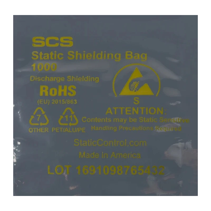 SCS Anti-Static Bag 51mm(W) x 76mm(L) Dissipative Static Shielding Material 0.071mm Thickness 30023