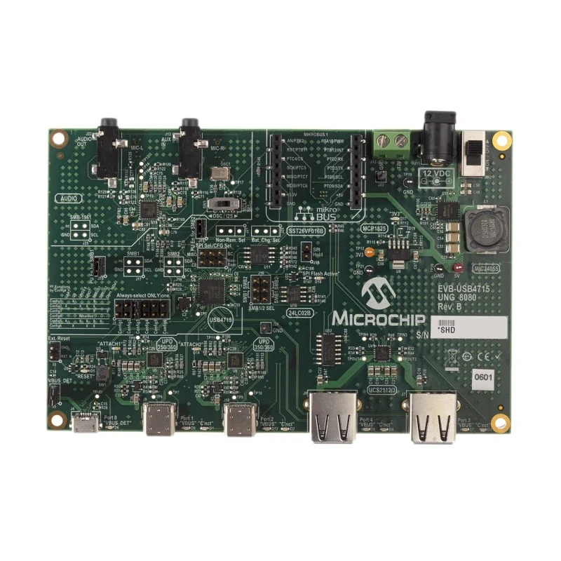 Microchip EVB-USB4715 USB Smart Hub Evaluation Kit, 25 MHz, USB 2.0 Interface EVB-USB4715