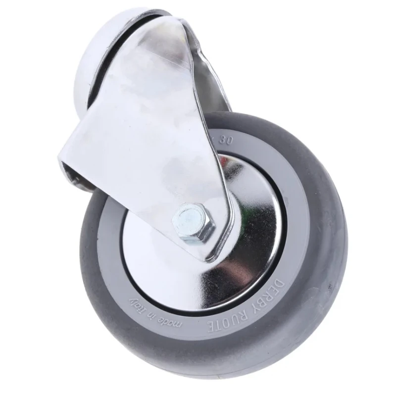 Tente Swivel Castor with 80 kg Load Capacity, 100 mm Rubber Wheel, Polypropylene Hub, Model 2870PJO100P30CHC10X90