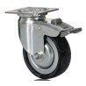 Tente Braked Swivel Castor, Rubber Wheel, 75 mm Diameter, 55 kg Load Capacity, Pressed Steel Frame, Zinc 2477DYK075P40