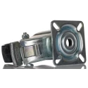 Tente Braked Swivel Castor, Rubber Wheel, 75 mm Diameter, 55 kg Load Capacity, Pressed Steel Frame, Zinc 2477DYK075P40