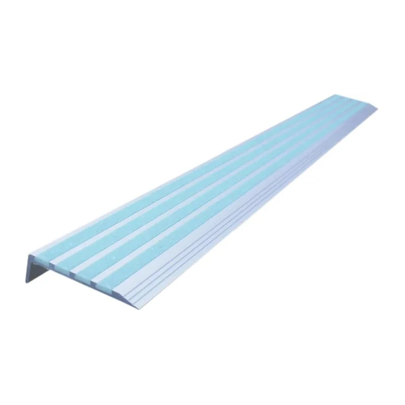 RS PRO Grey Green Stair Nosing Quartz Sand Aluminium Nosing Anti-Slip Finish 1.3 m x 76mm x 5mm 174-5939