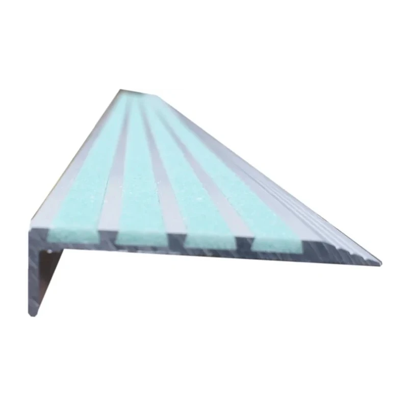 RS PRO Grey Green Stair Nosing Quartz Sand Aluminium Nosing Anti-Slip Finish 1.3 m x 76mm x 5mm 174-5939