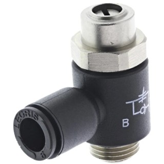Legris 7011 Series Flow Controller Flow Regulator Tube 06 Inlet, Male Threaded Outlet 1/8 in G, Polymer, 10 bar 7011 06 10