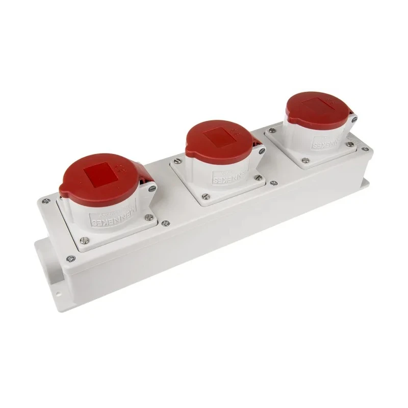 MENNEKES Grey Industrial Power Connector IP44 Rated 400V 16A 5-Pin Housing Size 401x97x63 mm IP44 