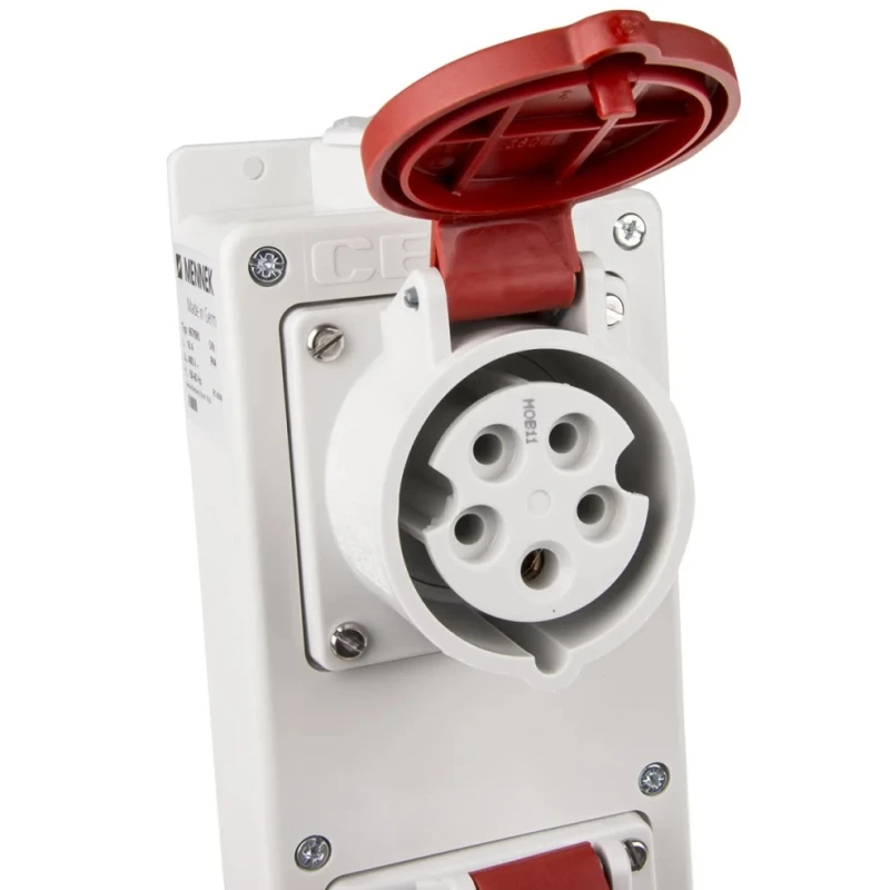 MENNEKES Grey Industrial Power Connector IP44 Rated 400V 16A 5-Pin Housing Size 401x97x63 mm IP44 