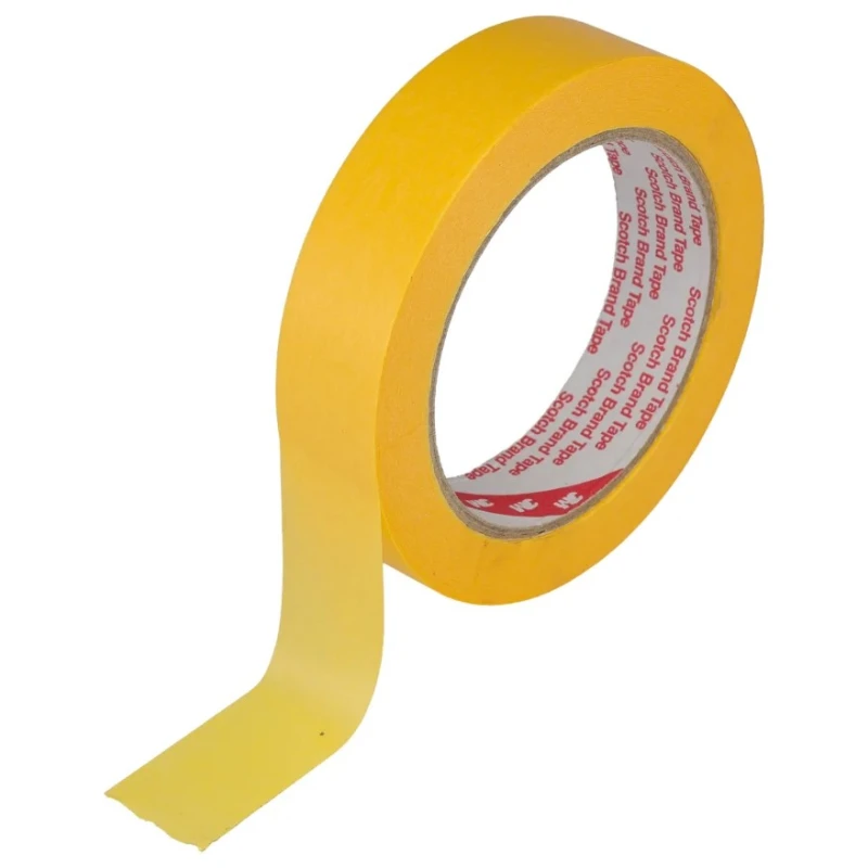 3M Gold Scotch Masking Tape Paper Backing Acrylic Adhesive 24mm x 50m Thickness 0.08mm 244 24mmx50m