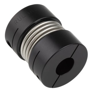 Ruland Coupler 41.3 mm OD, 20 mm x 16 mm Bore, 50.8 mm Length, Aluminium Clamp Style, Stainless Steel Bellows MBC41-20-16-A