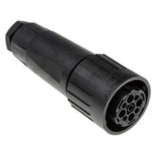 Amphenol Industrial Circular Connector Cable Mount Socket 8 Contacts 12A 400V IP65 Polymer Housing C016-10E008-0021