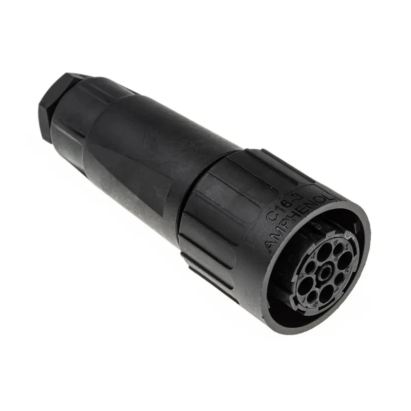 Amphenol Industrial Circular Connector Cable Mount Socket 8 Contacts 12A 400V IP65 Polymer Housing C016-10E008-0021