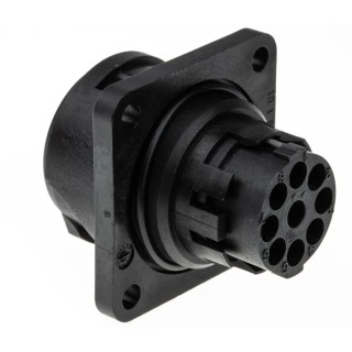 Amphenol Industrial Circular Connector 8 Contacts Panel Mount Socket Male IP65 Polymer Housing 400V Bayonet C016-10C008-0001