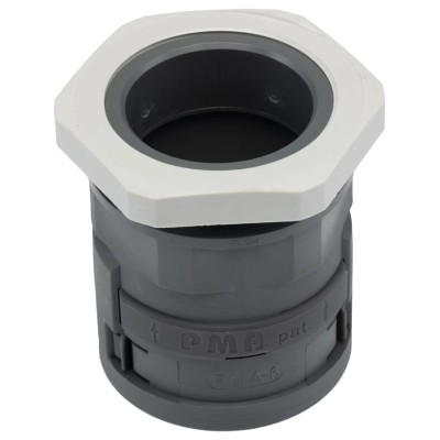 PMA Cable Conduit Fitting, 36 mm Nominal Size, PG36 Thread, Polyamide 6, Grey, IP66 Rated SVND-P366GT