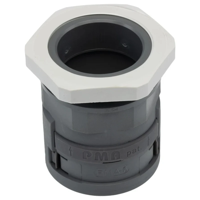 PMA Cable Conduit Fitting, 36 mm Nominal Size, PG36 Thread, Polyamide 6, Grey, IP66 Rated SVND-P366GT