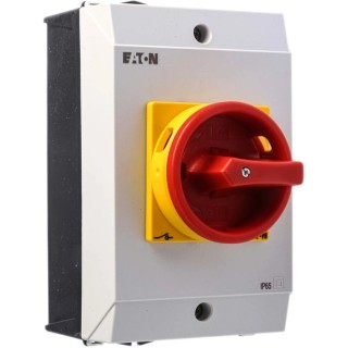 Eaton 3-Pole Surface Mount Isolator Switch IP65, 190A, 13 kW, Red Handle, P1-25 Series MPN 