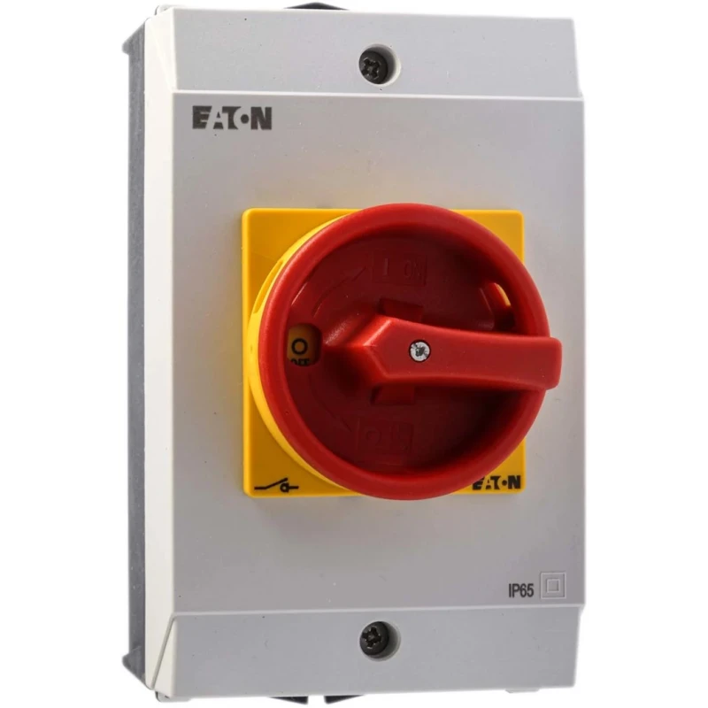 Eaton 3-Pole Surface Mount Isolator Switch IP65, 190A, 13 kW, Red Handle, P1-25 Series MPN 