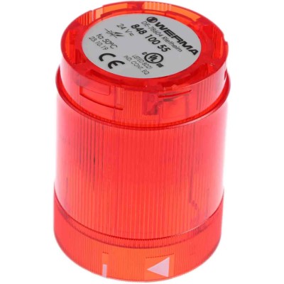 Werma 848 Series Red Steady Effect LED Beacon Unit 24V AC/DC IP54 