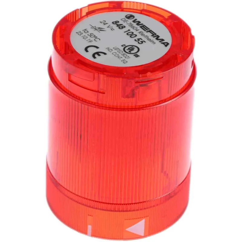 Werma 848 Series Red Steady Effect LED Beacon Unit 24V AC/DC IP54 