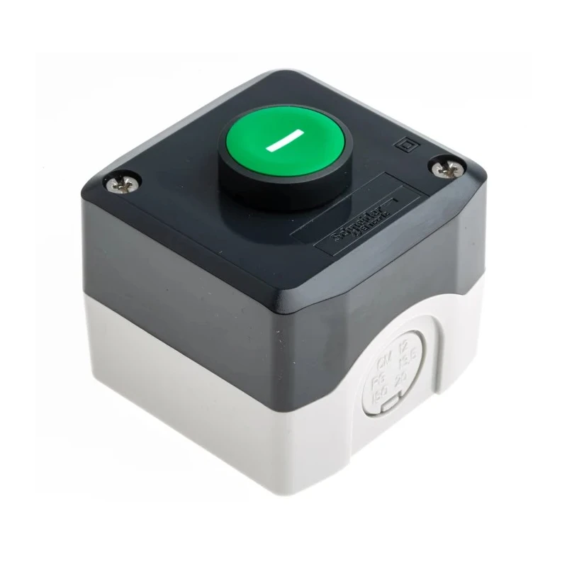 Schneider Electric Enclosed Push Button SPST Spring Return Polycarbonate Green IP69K IP67 IP66 XALD102