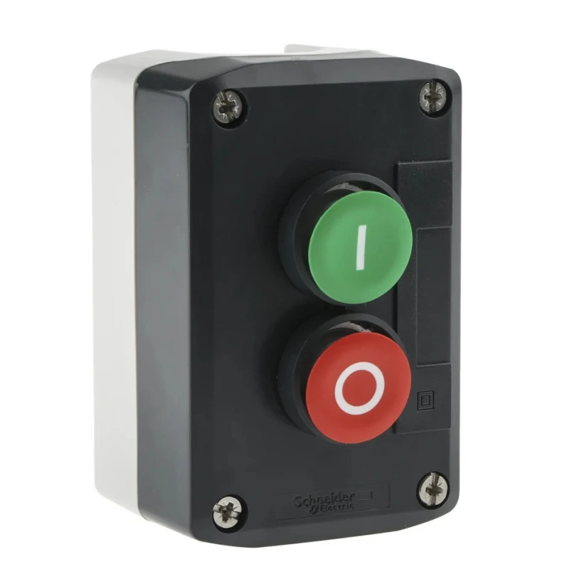 Schneider Electric Spring Return Enclosed Push Button Polycarbonate 2 Cutouts Green Red I/O IP69K 