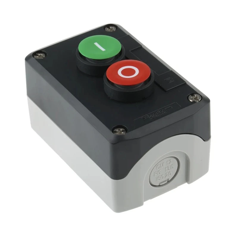 Schneider Electric Spring Return Enclosed Push Button Polycarbonate 2 Cutouts Green Red I/O IP69K 