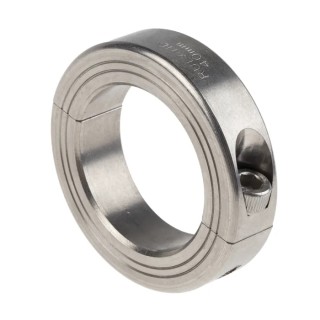 Ruland Stainless Steel Two Piece Double Wide Shaft Collar, Clamp Screw, 40 mm Bore Diameter, 60 mm OD, 15 mm Width MSP-40-SS