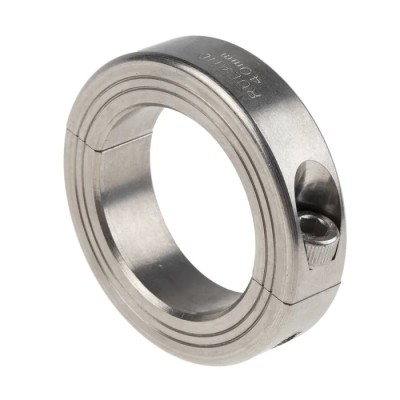 Ruland Stainless Steel Two Piece Double Wide Shaft Collar, Clamp Screw, 40 mm Bore Diameter, 60 mm OD, 15 mm Width MSP-40-SS