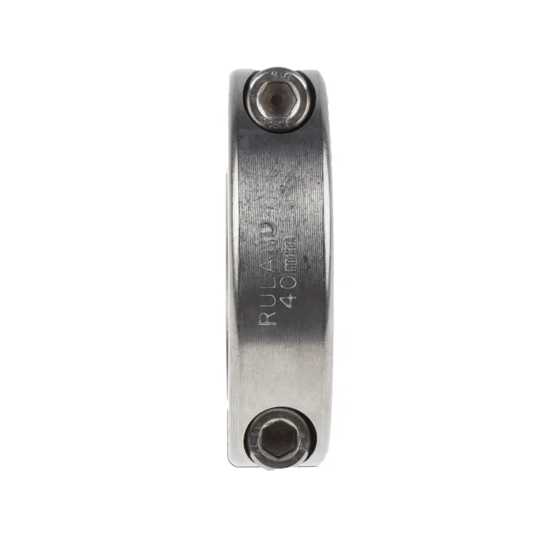 Ruland Stainless Steel Two Piece Double Wide Shaft Collar, Clamp Screw, 40 mm Bore Diameter, 60 mm OD, 15 mm Width MSP-40-SS