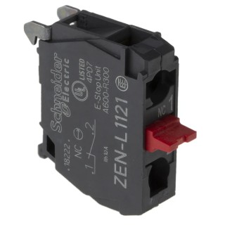 Schneider Electric Harmony Series Contact Block 600V 10A 1 NC Screw Terminal Rear Mounting ZENL1121