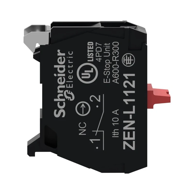 Schneider Electric Harmony Series Contact Block 600V 10A 1 NC Screw Terminal Rear Mounting ZENL1121