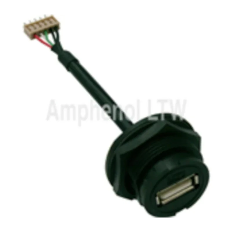 Amphenol Industrial Straight Panel Female USB Type A Connector IP67 Waterproof USB 2.0 UA-20PMFP-LC7003