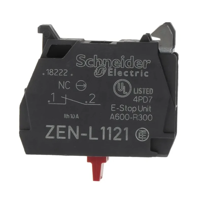 Schneider Electric Harmony Series Contact Block 600V 10A 1 NC Screw Terminal Rear Mounting ZENL1121