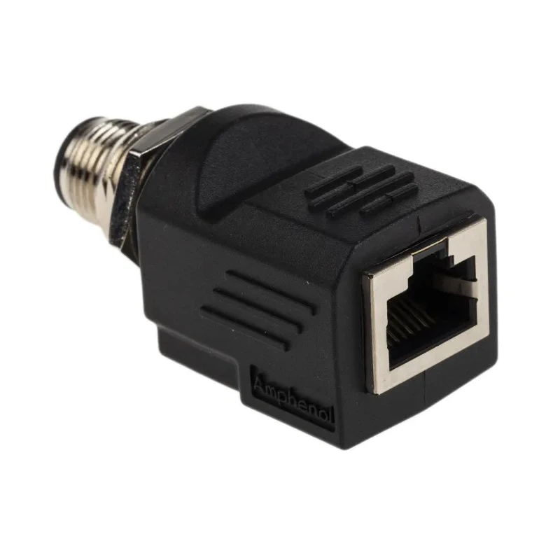 Amphenol Industrial Straight Circular Connector Adapter 1 Female 1 Male 1000V 80°C RJS-12D04FM-LS8001