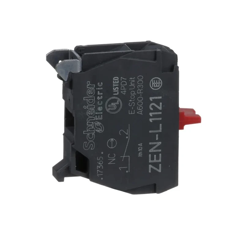 Schneider Electric Harmony Series Contact Block 600V 10A 1 NC Screw Terminal Rear Mounting ZENL1121