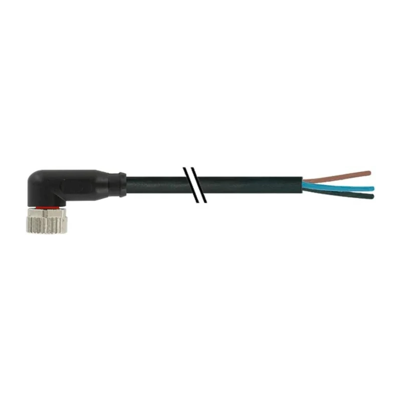 RS PRO Female 3 Way M8 to Unterminated Sensor Actuator Cable, 2 m, Black Polyvinyl Chloride Jacket 174-7836