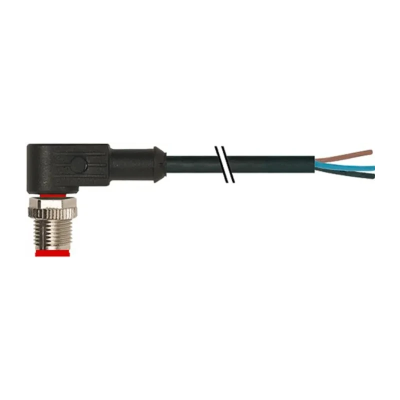 RS PRO Sensor Actuator Cable, Male 5 Way Right Angle to Unterminated, 2 m, Polyvinyl Chloride Jacket, Black 174-7843