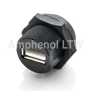 Amphenol Industrial Straight Panel Mount Female USB Type A Connector IP68 100V 1A USB 2.0 UA-20PMFP-SC8001