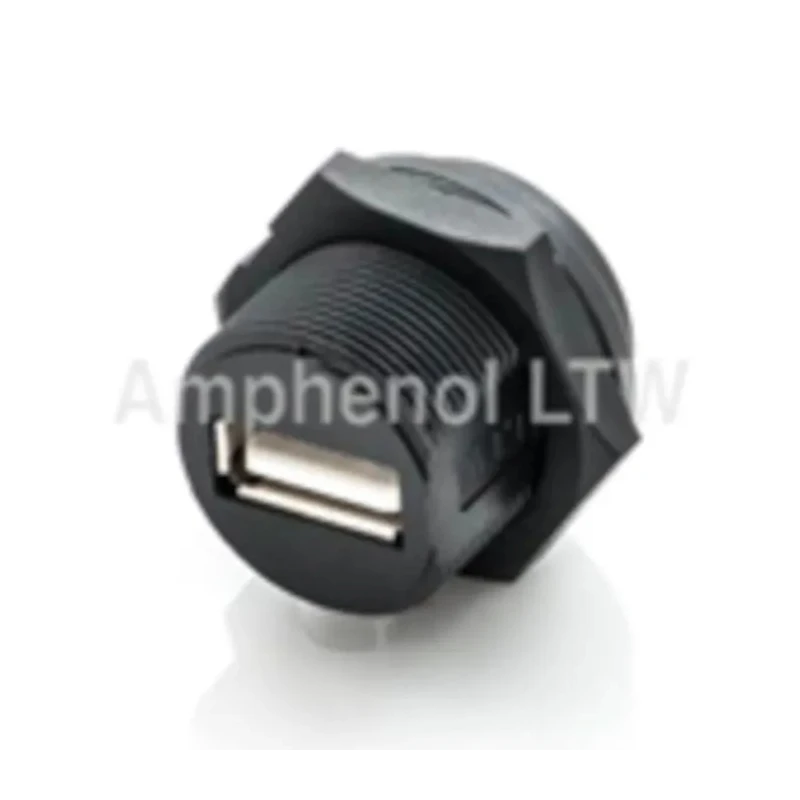 Amphenol Industrial Straight Panel Mount Female USB Type A Connector IP68 100V 1A USB 2.0 UA-20PMFP-SC8001