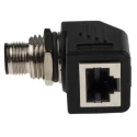 Amphenol Industrial Right Angle Circular Connector Adapter 1 Female 1 Male RJS-12D04FM-RS8001