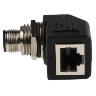 Amphenol Industrial Right Angle Circular Connector Adapter 1 Female 1 Male RJS-12D04FM-RS8001