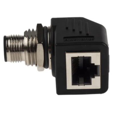 Amphenol Industrial Right Angle Circular Connector Adapter 1 Female 1 Male RJS-12D04FM-RS8001