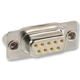 Norcomp 9 Way Straight 2.54 mm Pitch Panel Mount D-Sub Connector Female 172-E09-203R001
