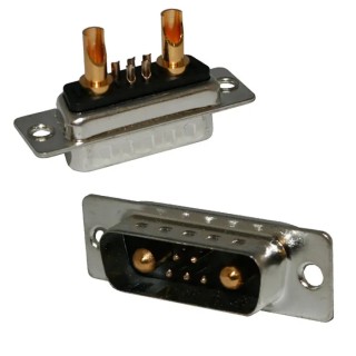 Norcomp Panel Mount D-Sub Connector Female 3 Contacts 40A 6.85 mm Pitch 1.0 kV Steel Housing 680M3W3203L401
