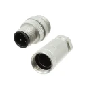 Norcomp Industrial Circular Connector M12, 4 Contacts, Panel Mount, Gold Plated Brass, IP67, 125V, 5A Plug 859-004-103R004